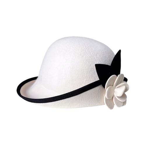 Psdndeww] Rollbrim Camelia Dome Hut Vintage Bowler Cap Thema Party Flapper Kostüm Hut von Psdndeww