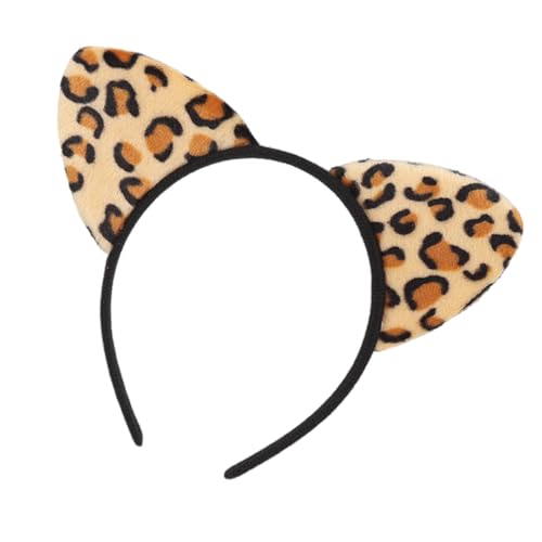 Psdndeww Stirnband Mit Leopardenmuster Cartoon Kätzchen Haarband Auffällige Kopfbedeckung Kopfbedeckung Für Halloween Cosplay Rollenspiele von Psdndeww