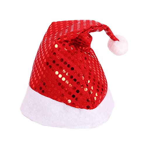 Psdndeww Weihnachtsmütze mit weichem Glitzer, dekorativer Hut, Vliesstoff, Party, Urlaub, Requisiten, Cosplay, Kostüm, Kappe, 5 Stück von Psdndeww