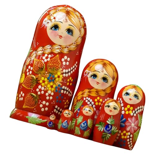 Russische Matrjoschka-Matrioshka-Puppen, 7-lagig, traditionell, handbemalt, mit stapelbaren Spielzeugzahlen von Psdndeww