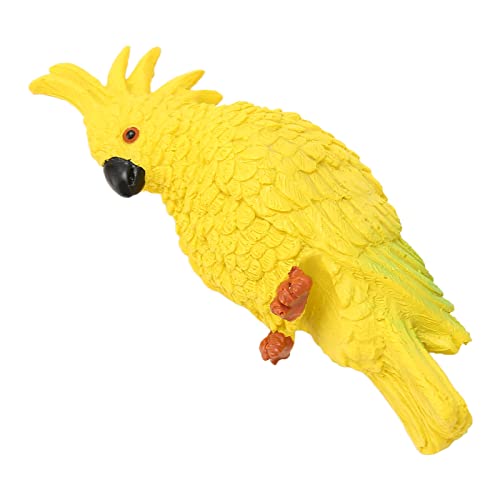 Pssopp Craft Bird Realistisches Kuscheliges Vogelspielzeug Dekorative Simulation Papagei Künstliche Figuren Miniatur Tiermodell Vögel für Zuhause Ornamente Aquarium (Gelb) von Pssopp