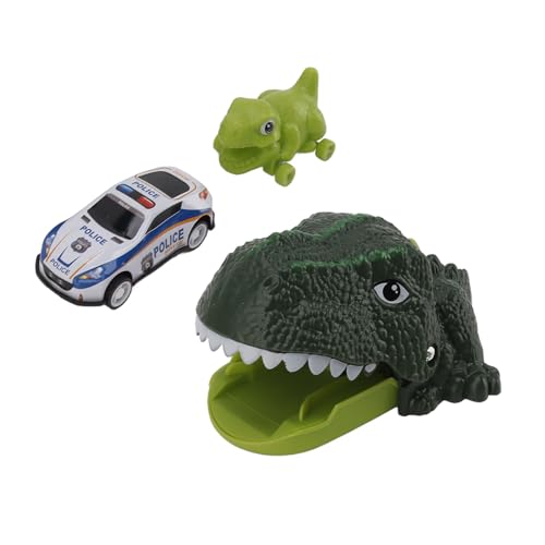 Pssopp Drücken Sie „Dinosaurierfahrzeug auswerfen“, Mehrere Dinosaurier-Spielzeugautos aus Kunststoff für das Schlafzimmer (GREEN) von Pssopp