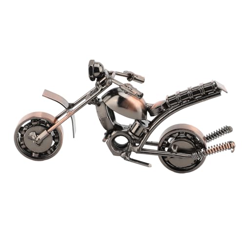 Pssopp Motorradmodell aus Metall, 15 X 6 X 9 cm, Motorradkunst mit Drehbarem Rad, für Heimbüro-Desktop-Dekoration (Bronze) von Pssopp