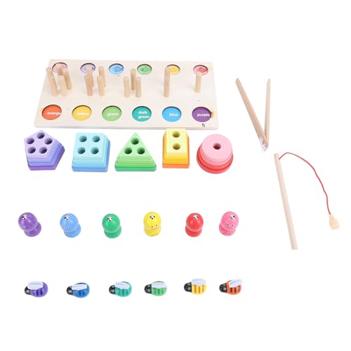 Pssopp Stapelspielzeug aus Holz mit Farberkennung für Kleinkinder, Pädagogisches Lernspielzeug mit Farbe auf Wasserbasis von Pssopp