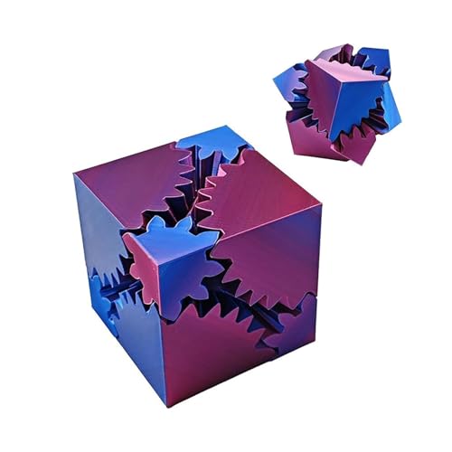 3D-Gedruckter Zahnradball, Spin Cube, Zahnradkugel, Zappelspielzeug für Abbau von Stress und Angst, Zahnradkugel gegen Depressionen, wirbelndes Wunderzappeln für Sensorik und Autismus(6cm Square) von Psyfwznkny