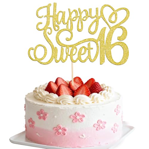 1 Stück Happy Sweet Teenager 16 Cake Topper, Glücklich Süß 16 Kuchendekoration Kuchen Deko 16 Geburtstag Junge Mädchen, Tortendeko 16 Geburtstag Deko Für Geburtstags Hauspartys Jahre Party Gold 1 Stück Happy Sweet Teenager 16 Cake Topper, Glücklich Süß 16 Kuchendekoration Kuchen Deko 16 Geburtstag Junge Mädchen, Tortendeko 16 Geburtstag Deko Für Geburtstags Hauspartys Jahre Party Gold von Psyqtsuary