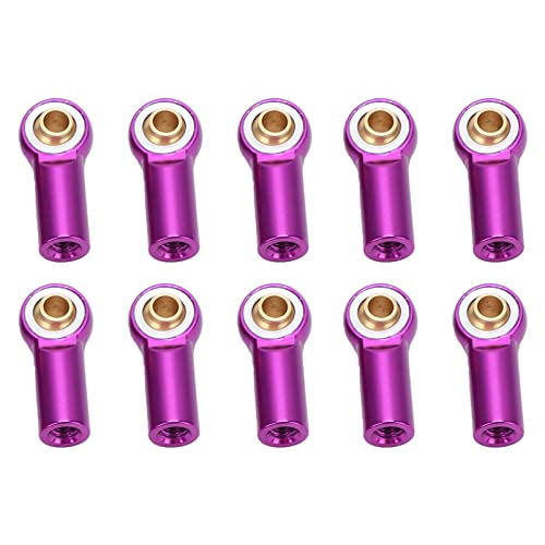 Link Rod End Joint 10 Stück Aluminium M3 Spurstangenkopf Kugelgelenk Link Kugelkopfhalter für AXIAL SCX10 1/10 RC Car (Purple) von Psytfei