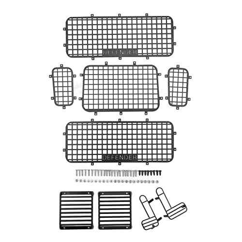 RC-Metall-Fenstergitter, RC-Auto-Fensterschutznetze, Simulation, exquisit, verhindert Kratzer, RC-Verteidiger-Fensterschutz für Traxxas 4 RC-Autos von Psytfei