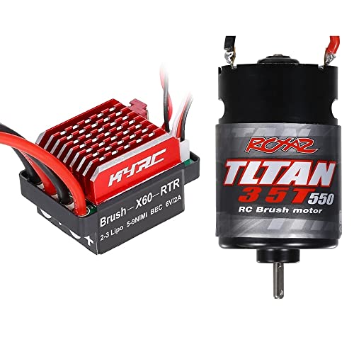 Ptdfjspt 550 GebüRstet Motor 35T mit 60A ESC für 1/10 RC Crawler Axial SCX10 AXI03007 90046 für TRX4 TRX6 Slash,4 von Ptdfjspt