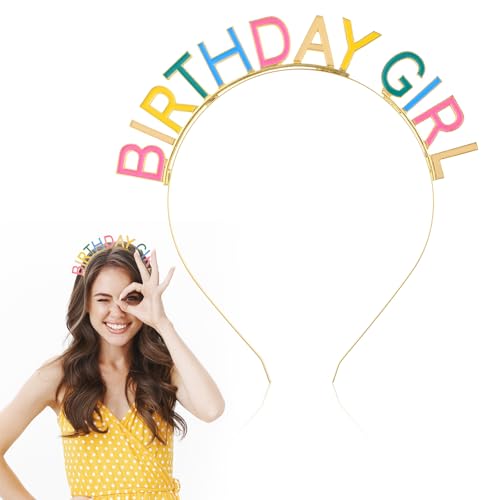 Mädchen Geburtstag Krone Birthday Girl Kopfschmuck Prinzessin Tiara Geburtstagsstirnband Mädchen Cute Sweet Haarschmuck Geschenke Geburtstagsfeier Dekorationen für Frauen von Ptwola