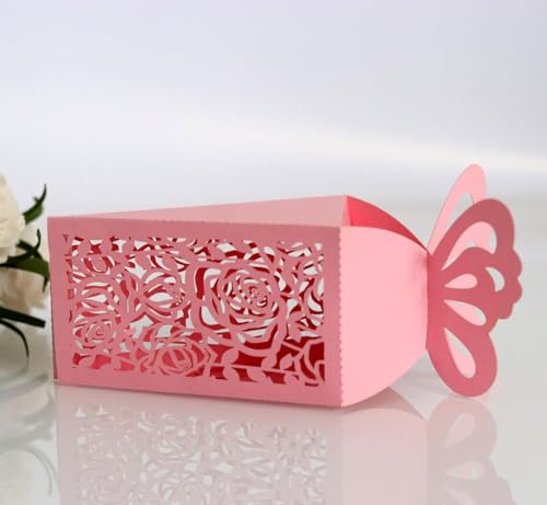 Rosen-Geschenkboxen for Süßigkeiten, dreieckige Papierverpackungsbox (Farbe: Rot, Größe: 100 Stück_5 x 5,5 x 9 cm) (Farbe: Rot, Größe: 100 Stück-5 x 5,5 x 9 cm (Farbe: Rot (Farbe: Rot, Größe: 50 Stück von PuLAif