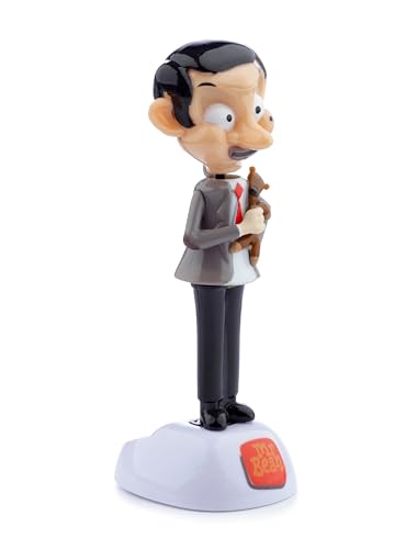 Puckator LTD. Mr. Bean mit Teddy Solar Wackelfigur schwarz/weiß/braun, Bedruckt, 100% Kunststoff. von Puckator