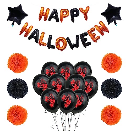 Puco Halloween Party Ballon gruselige und lustige Dekorationen für Ihr Festival Urlaub Neujahr Partyzubehör 1 Set Ballon Flagge von Puco