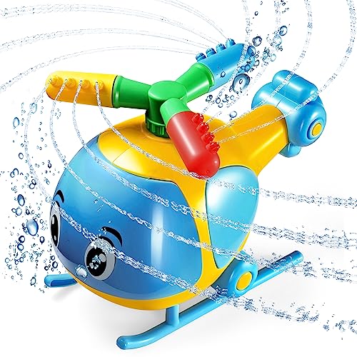 Hubschrauber-Wassersprinkler für Kinder, rotierender Sprinkler für den Garten, sprüht Wasser 4 bis 5 Meter hoch für das Spielen im Freien an heißen Sommertagen von stargo