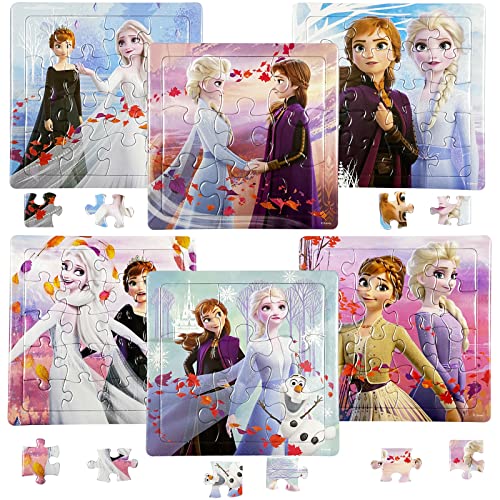 Puduoy Kinderpuzzle, Puzzle ab 2 Jahre, 6 In 1 Bunte Puzzles, 13.5CM Kinderpuzzle 6 Bilds Puzzles Puzzle, Eiskönigin Geeignet für Jungen und Mädchen ab 3 Jahren Geburtstag Mitgebsel von Puduoy