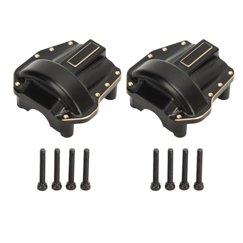 2PCS Schwarze Beschichtung Messing Vorder-Hinterachse Diff Abdeckung Fall Crawler Upgrade Teile für 1/10 SCX10 III SCX10 PRO Achse von Puepoul