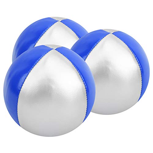 3 Stück Varieté Show Jonglierball werfen Indoor Freizeit Sport Spaß Puzzle Lernspielzeug, Jonglierballspielzeug (Blue/Silver) von Puepoul