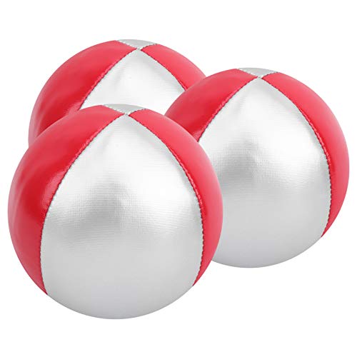 3 Stück Varieté Show Jonglierball werfen Indoor Freizeit Sport Spaß Puzzle Lernspielzeug, Jonglierballspielzeug (Red/Silver) von Puepoul