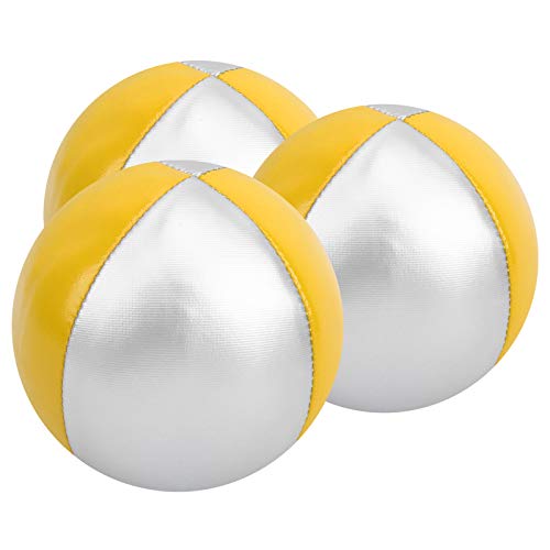 3 Stück Varieté Show Jonglierball werfen Indoor Freizeit Sport Spaß Puzzle Lernspielzeug, Jonglierballspielzeug (Yellow/Silver) von Puepoul