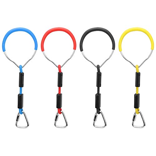 Puepoul 4 Teile/Satz Kinder Bunte Schaukel Gymnastic Ring Kind Klettern Sport Seil Kombination Zubehör, Gymnastik Ringe von Puepoul