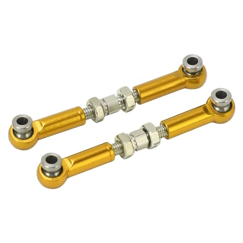 Puepoul RC Servogestänge Metall Lenkservo Einstellbare Spannschlösser Sturzgestängestange für MJX 14210 14209 16208 16209 1/14 (Gold) von Puepoul