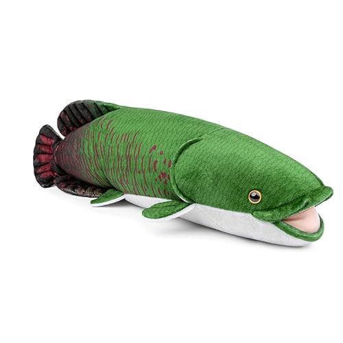 PuffPurrs Arapaima Plüschtier - Lebensechter Arapaima Gigas Fisch, weich, 18", Modellspielzeug-Geschenke für Kinder von PuffPurrs