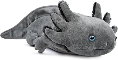 PuffPurrs Axolotl PlüSchtier, Kuscheltier Realistic Grau Axolotl Plush Toy, Animal Stuffed PlüSch, Creepy Stuffed Plushie, Geschenke FüR Kinder 38in/78cm von PuffPurrs