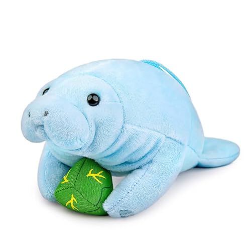 PuffPurrs Doppelter Brot-Manatee Stofftier - Lebensechte 7-Zoll große Manatee Plüsch, Simulations-Animal-Plüsch, Geschenk für Kinder von PuffPurrs