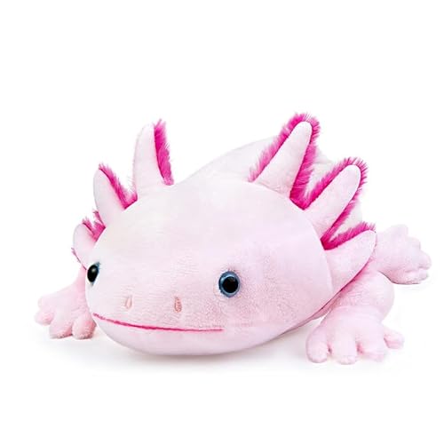 PuffPurrs Groß Axolotl Plüsch - Pinker Axolotl Stofftier, realistisch, 31", niedliche Ambystoma gruselige Amphibien-Plüschtiere, einzigartige Plüschgeschenksammlung für Kinder von PuffPurrs