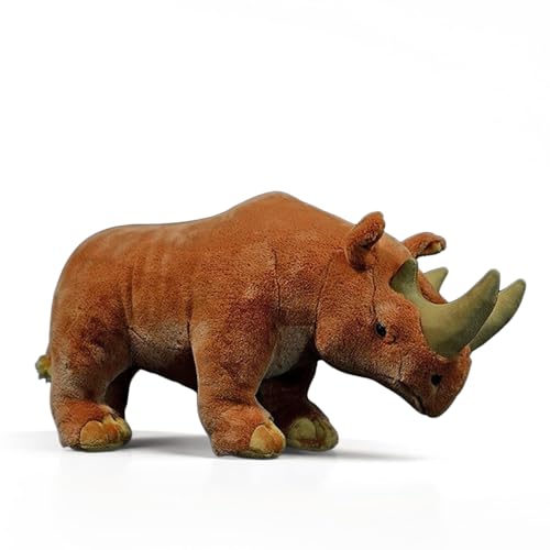 PuffPurrs Lebensechter Arsinoitherium-Plüsch, Realistischer Doppelhorn-Riese Teddy, Sammler-Prähistorisches Geschenk, 35 cm von PuffPurrs