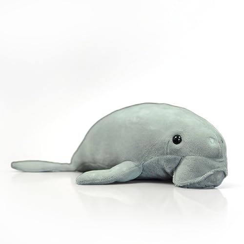 PuffPurrs Lebensechter Dugong-Plüsch, Realistischer Meeres-Pflanzenfresser Teddy, Süßer Ozean-Tier Kissen-Geschenk, 36 cm von PuffPurrs