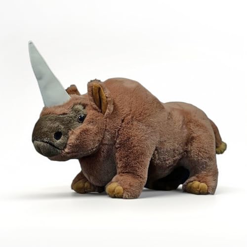 PuffPurrs Lebensechter Elasmotherium-Plüsch, Realistischer Prähistorischer Riesen-Rhino Teddy, Sammler-Geschenk, 33 cm von PuffPurrs