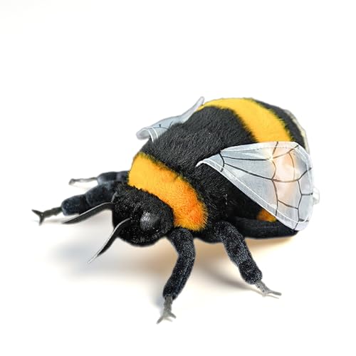 PuffPurrs Lebensechter Hummel-Plüsch, Realistischer Natur-Arbeiter Teddy, Insekten-Plüsch für Wissenschaftsfans, 20 cm von PuffPurrs