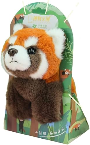 PuffPurrs Niedlicher Roter Panda Plüschtier, Roter Panda Plüsch-Slap-Armband, Roter Panda Plüschtiere von PuffPurrs