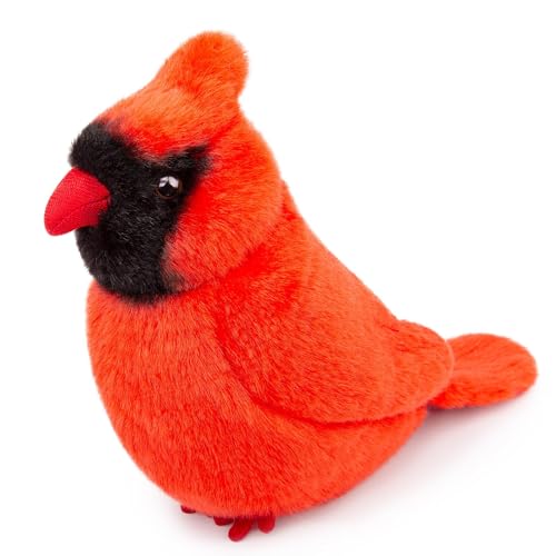 PuffPurrs Roter Kardinalvogel Plüschtier - Realistische nördliche Kardinal-Stofftiere 15,2 cm, weiche Plüsch-Kardinaltierpuppen, niedlicher Kleiner roter Kardinal-Plüsch für Ihre Freunde von PuffPurrs