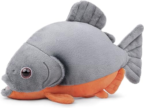 PuffPurrs Simulation Piranha Plüsch Fake Piranha Modell Fisch Stofftier Realistisches Piranha Plüschtier Stofftier Geschenke für Kinder 8,5 Zoll von PuffPurrs