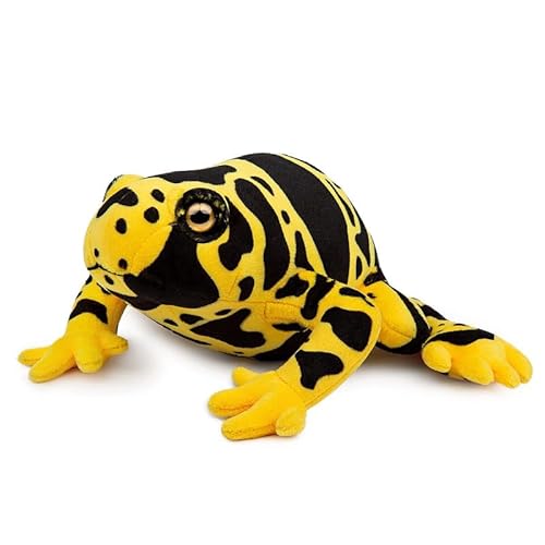 PuffPurrs Simulations-Gelbfrosch Stoff-Plüschtier - 6,3 Zoll lebensechte Wildtier Pfeilgiftfrösche Plüschtiere Figur, superweiche Plüschpuppen für Kinder, Geschenke für Kinder von PuffPurrs