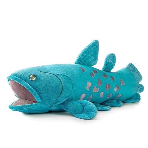 Simulation Coelacanth Fisch Plüschtier - 16" Blaues realistisches Fischspielzeug, super weiche realistische Meeressimulation Coelacanth Fischpuppen Plüschgeschenk Sammlung Dekorationen für Kinder. von PuffPurrs