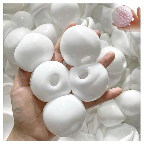 Blank Pressure Ball Skin DIY Kit, Milky Blank Skins Empty Stress Ball DIY Kit, with Empty Skin Base, Lid, for DIY Squishy Maker (4cm,White) von Pukmqu