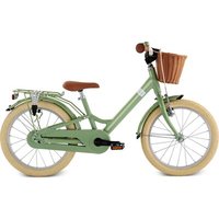 PUKY 4340 YOUKE 18 CLASSIC Alu-Kinderfahrrad mit Lenkerkorb Rücktrittbremse retro green von Puky