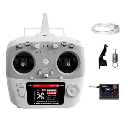 Puleuroy Für RadioLink T12D 12CH RC-Sender + R12F-Empfänger 2,4 GHz Fernbedienung für FPV-Drohne, Flugzeug und Auto. Puleuroy Für RadioLink T12D 12CH RC-Sender + R12F-Empfänger 2,4 GHz Fernbedienung für FPV-Drohne, Flugzeug und Auto. von Puleuroy