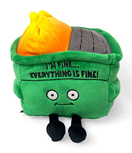 Punchkins Dumpster on Fire Plushie - I'm Fine, Everything is Fine! Dumpster Fire Plüsch, Emotionale Unterstützung Plüsch, Lustiges Plüschtier zum Verschenken von Punchkins