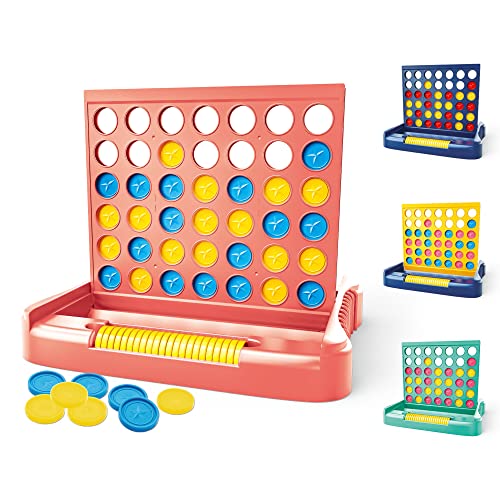 Pup Go 4 Gewinnt Groß Rosa, Vier Gewinnt Spiel Reisespiel - 6 Ersatzchips enthalten, 4 in Einer Reihe(Pink) von Pup Go