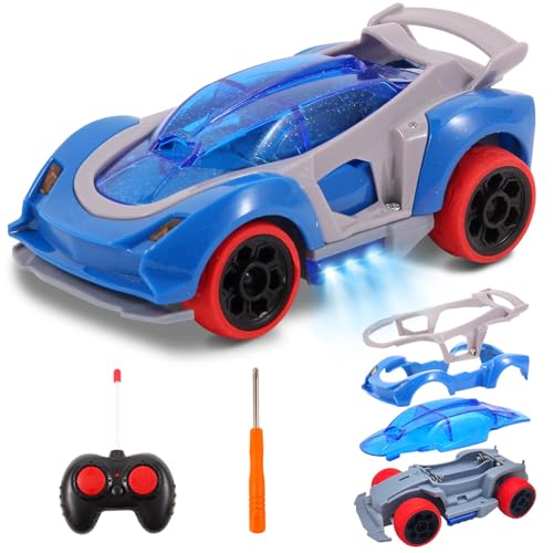 Pup Go Ferngesteuertes Auto für Kinder, DIY RC Auto ab 3-7 Jahre altes Jungen Mädchen Kinderspielzeug ab Kleinkind, Spielzeug ab 3 4 5 6 7(Blau) von Pup Go