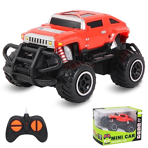 Pup Go Ferngesteuertes Auto Offroad mit Licht für Kinder 3-9 Jahr, Robust Mini RC Auto Schnell Indoor Outdoor, Spielzeug Kleinkind Weihnachten Geburtstagsgeschenk für Junge Mädchen, Rot von Pup Go