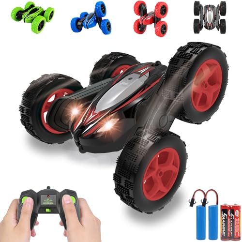 Pup Go 360° Spins Flips RC Stunt Car - Doppelseitiges 4WD Hochgeschwindigkeits 2.4GHz Fernbedienungs Rennwagenspielzeug für Kinder, 360-Grad Rollrotation mit LED Lichtern, Geschenk Jungen ab 3 Jahren von Pup Go