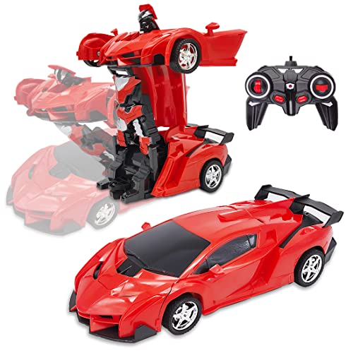 Pup Go Ferngesteuertes Transformers Auto Toys 2 in 1 Fernbedienung Transformator RC Auto, Deformation Roboter, RC Transform Fahrzeug Spielzeug für Kinder Jungen Alter 3-8，Ab 3 4 5 6 7 8 Ahre Junge von Pup Go