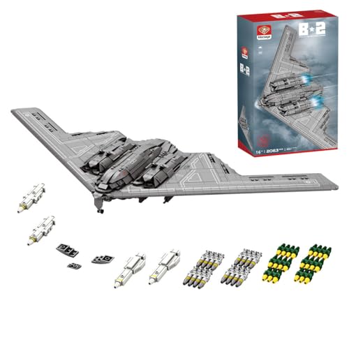 Purfresh B2-Tarnkappenbomber-Flugzeug Klemmbausteine Bauklötze Set 2063 Teile 1:70 Bomber mit Waffen Set, Entworfen von DarthDesigner von Purfresh