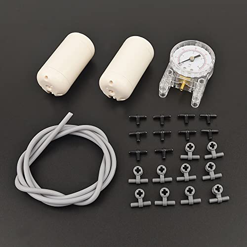 Purfresh Ersatzteile Set Pneumatik Kits, 24 Stück Klemmbausteine Teile Pneumatic Lufttank Upgrade-Kit, MOC-Luftpumpenkolbendruckstangen von Purfresh