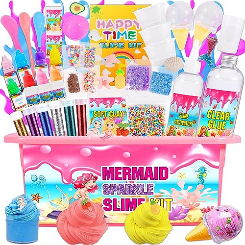 Purpledi Schleim Set Zum Selber Machen, Slime Fluffy Set, DIY Galaxie-Schleim Set, Slime Kit Für Mädchen und Jungen Kristallschleim Slime Set für Kinder, Geschenke von Purpledi